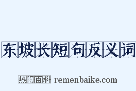 东坡长短句反义词是什么意思的图片